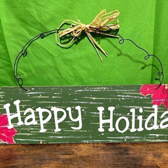 Happy Holidays Santa Clause‎ Christmas Door Wooden Hanging Decorations - Picture 3 of 5